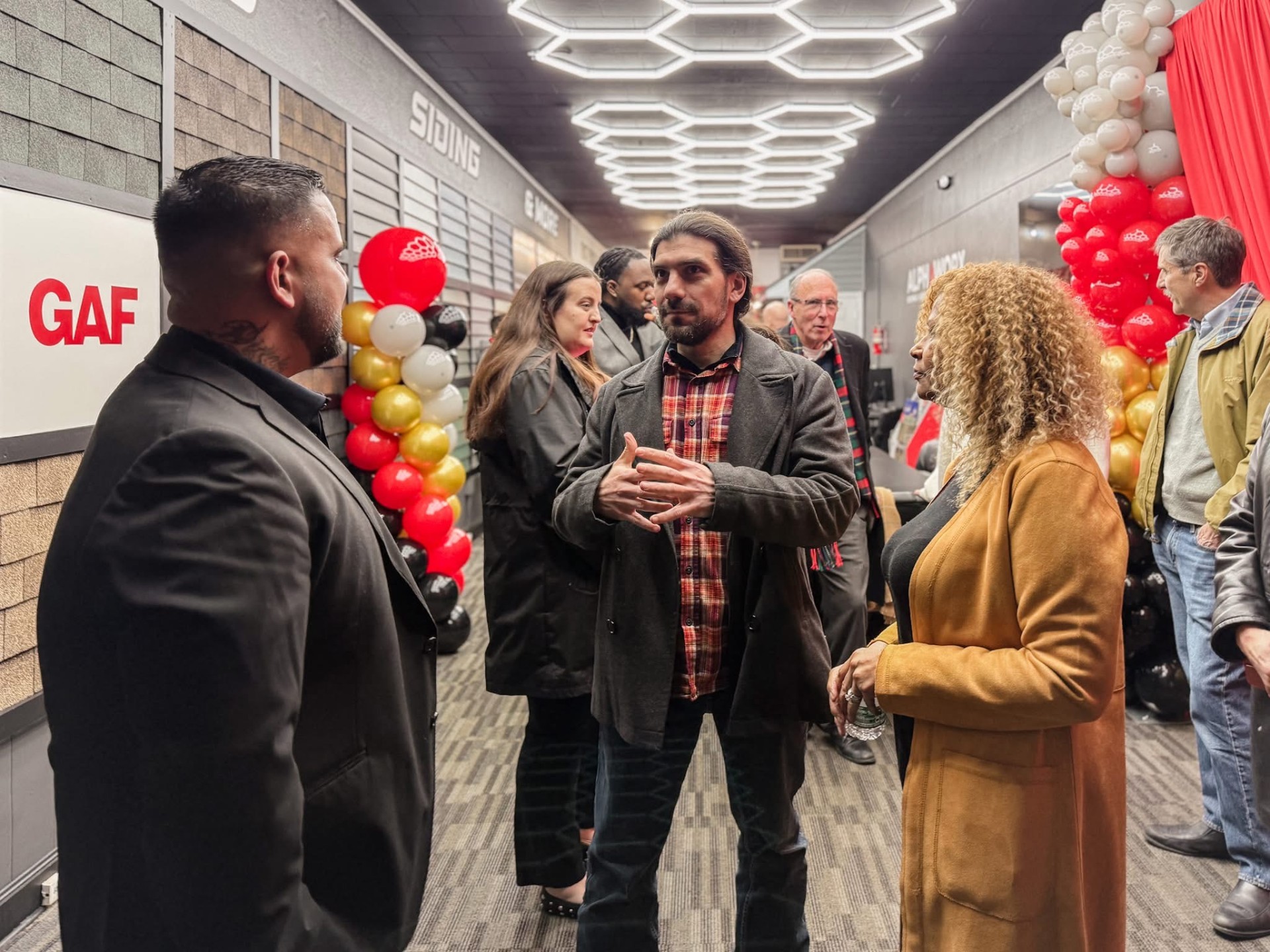 Business professionals networking at the event